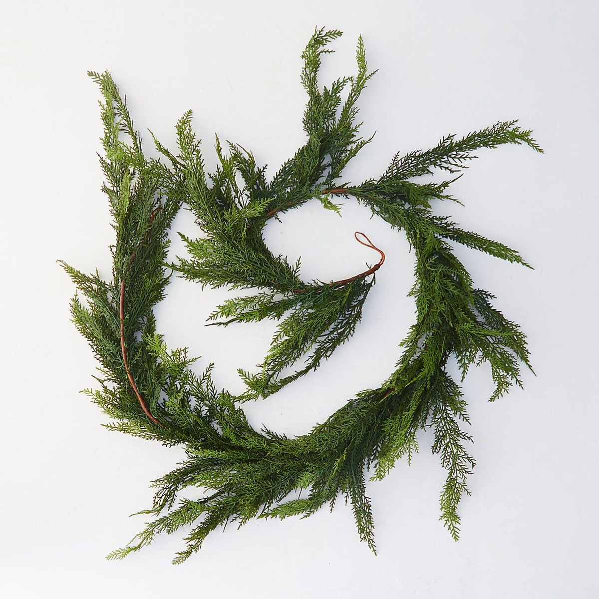 6' Faux Realistic Cedar Deluxe Garland, evergreen home accent for fireplace, railing or entryway