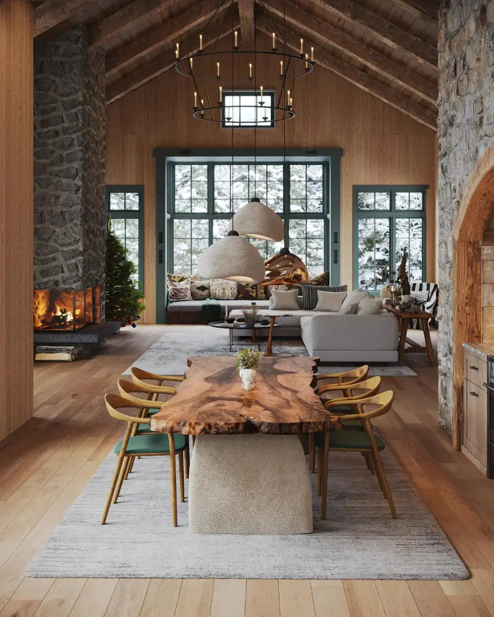 Wabi Sabi Chandeliers - Decorative Stone Textured Pendant Light