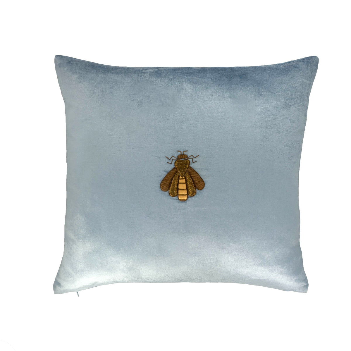 Cerulean Bee Silk Velvet Throw Pillow Cover, 20 x 20
