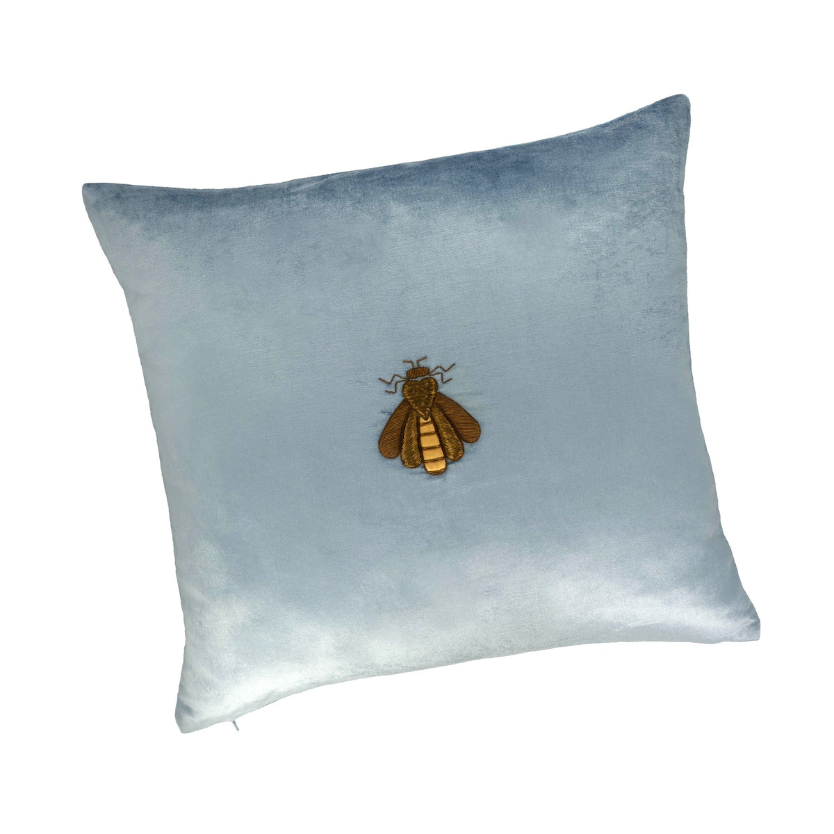 Cerulean Bee Silk Velvet Throw Pillow Cover, 20 x 20