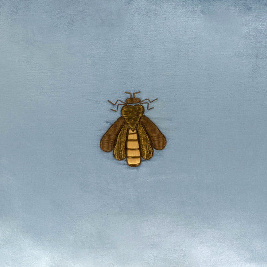 Cerulean Bee Silk Velvet Throw Pillow Cover, 20 x 20