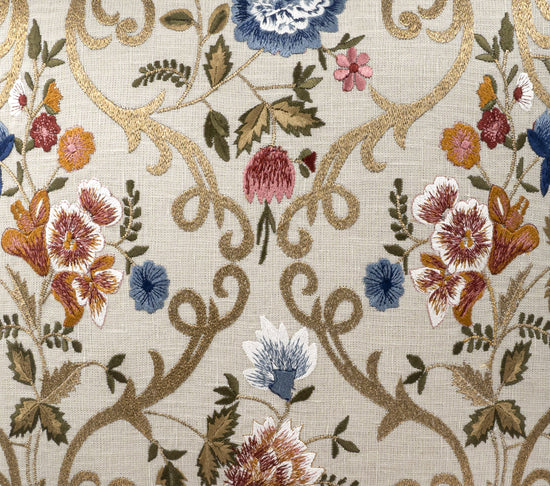 Chantilly Embroidered Linen Pillow Cover, 18 x 18