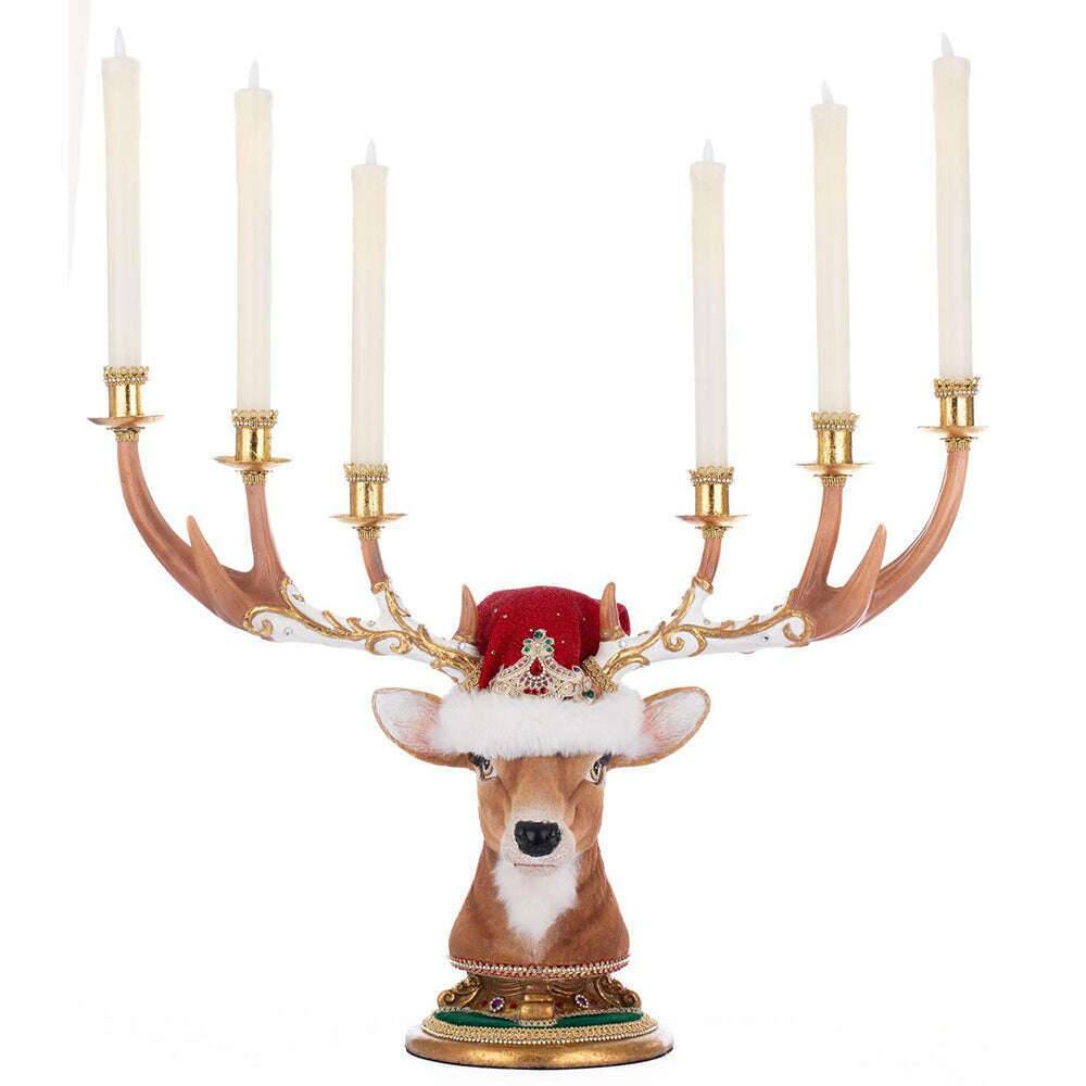 Christmas Ball Deer Head Candelabra | Christmas Decor | Katherine's Collection