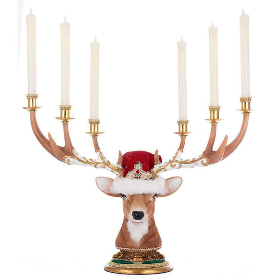 Christmas Ball Deer Head Candelabra | Christmas Decor | Katherine's Collection