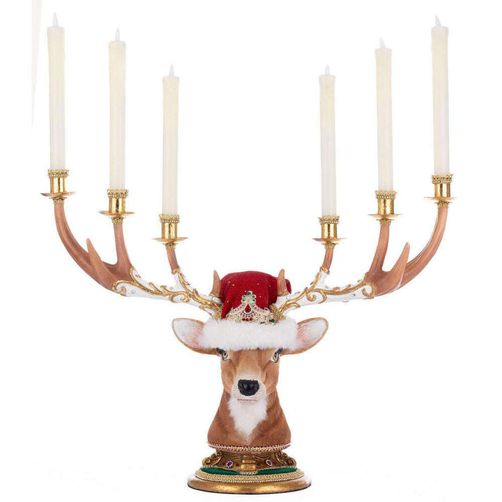 Christmas Ball Deer Head Candelabra | Christmas Decor | Katherine's Collection