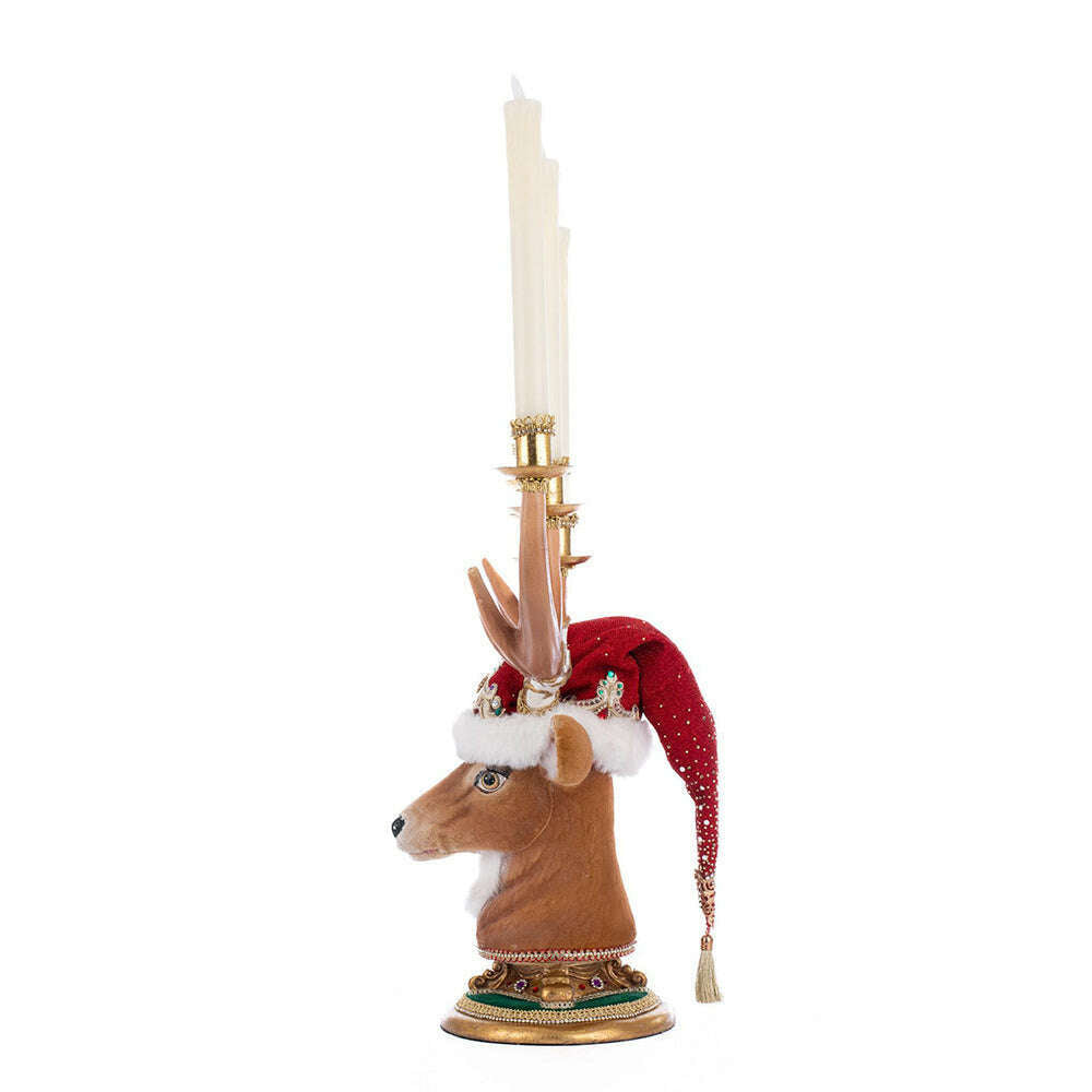 Christmas Ball Deer Head Candelabra | Christmas Decor | Katherine's Collection