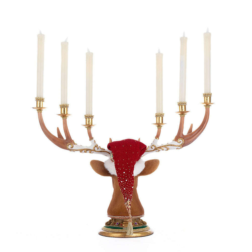 Christmas Ball Deer Head Candelabra | Christmas Decor | Katherine's Collection