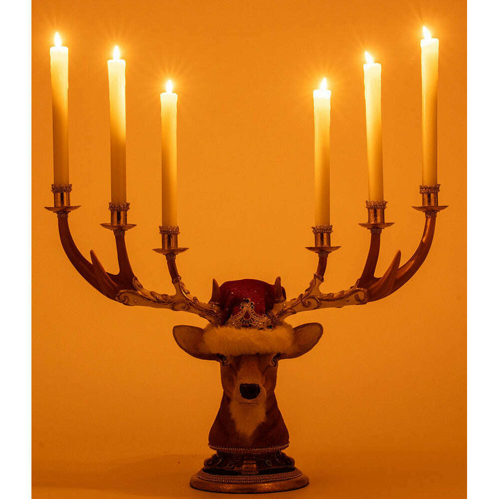 Christmas Ball Deer Head Candelabra | Christmas Decor | Katherine's Collection