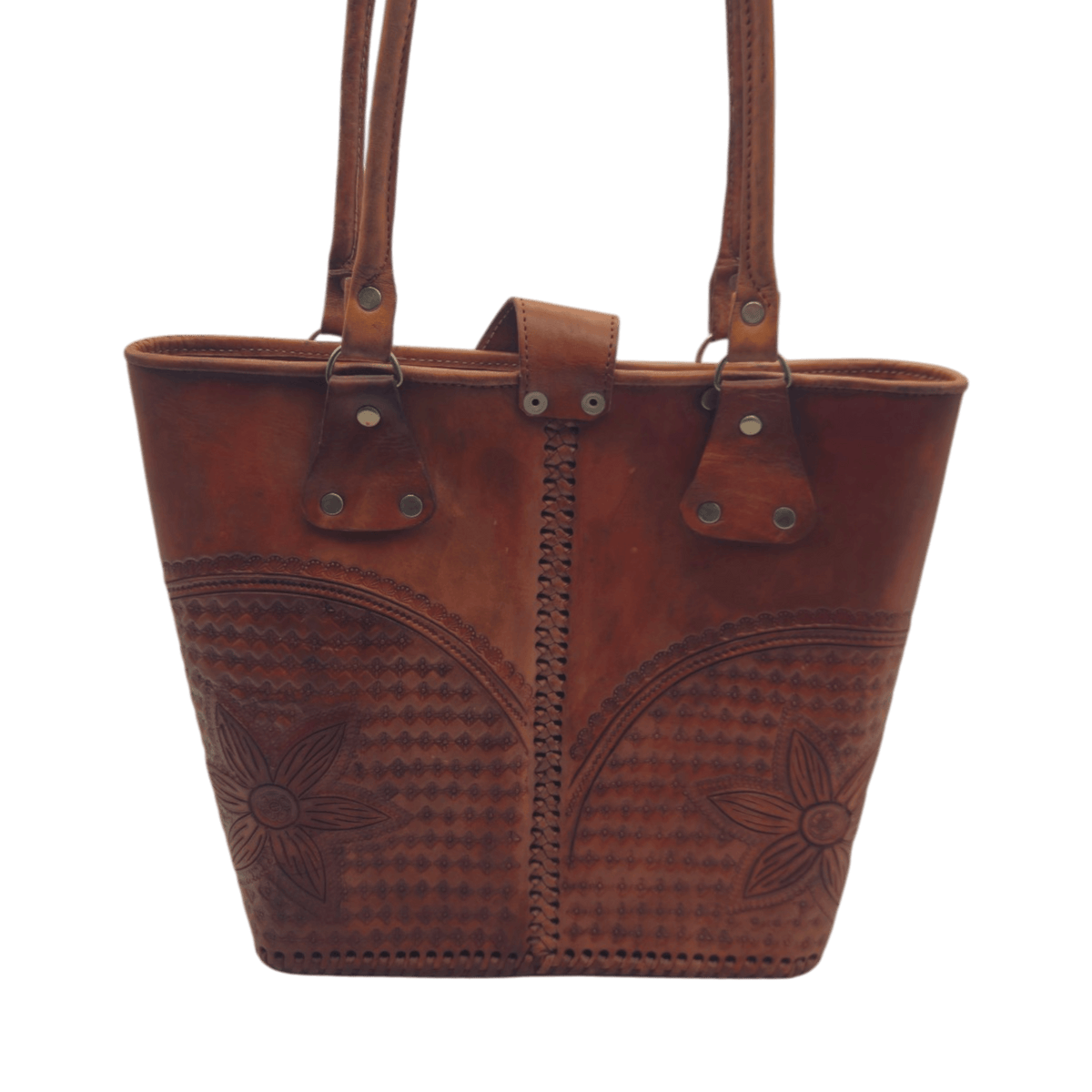 Cincelada Leather Tote | Hand Tooled Mexican Butterfly Bag