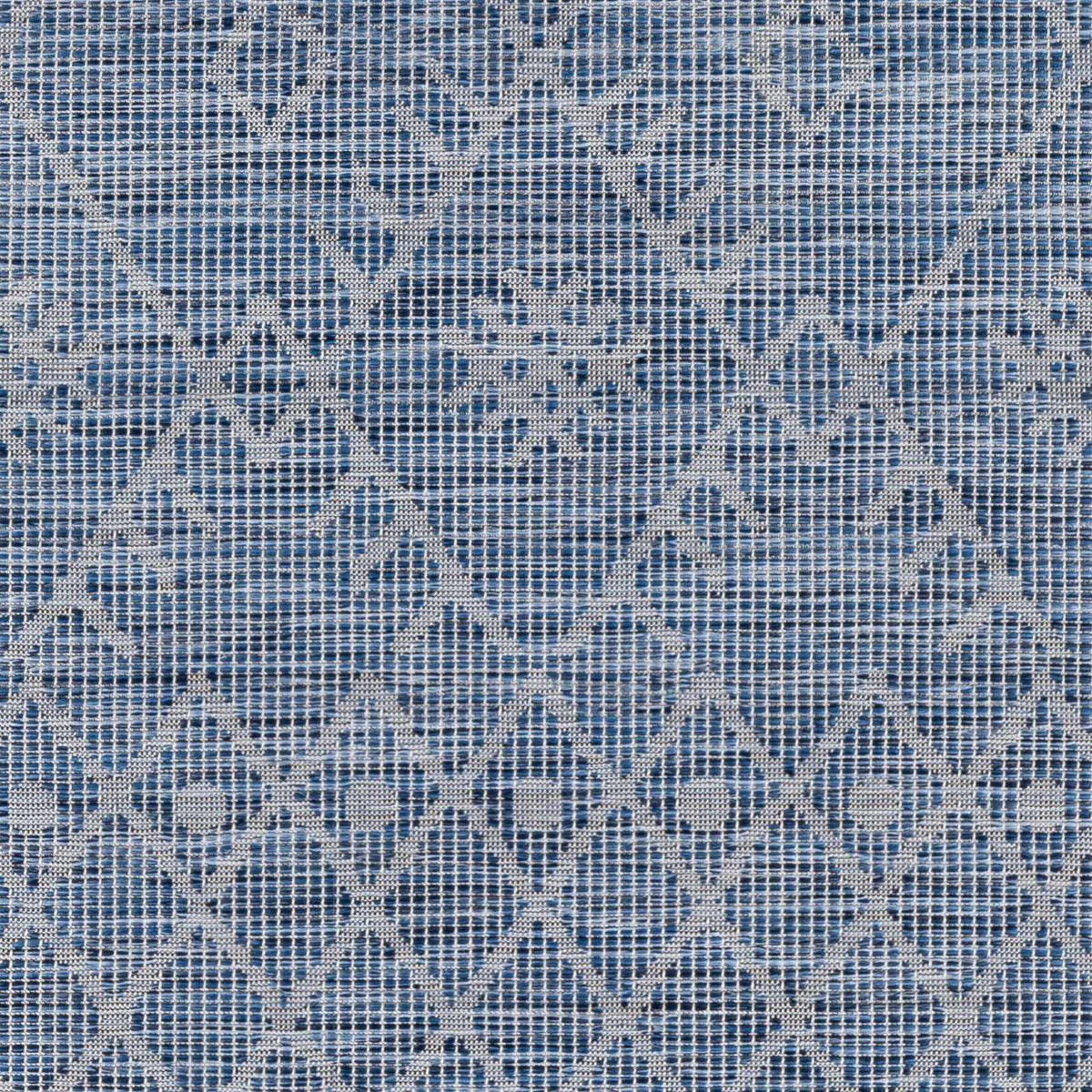 Lorena Blue Flatweave Trellis Outdoor Area Carpet - Clearance