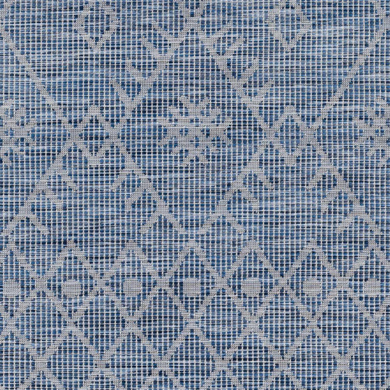 Lorena Blue Flatweave Trellis Outdoor Area Carpet - Clearance