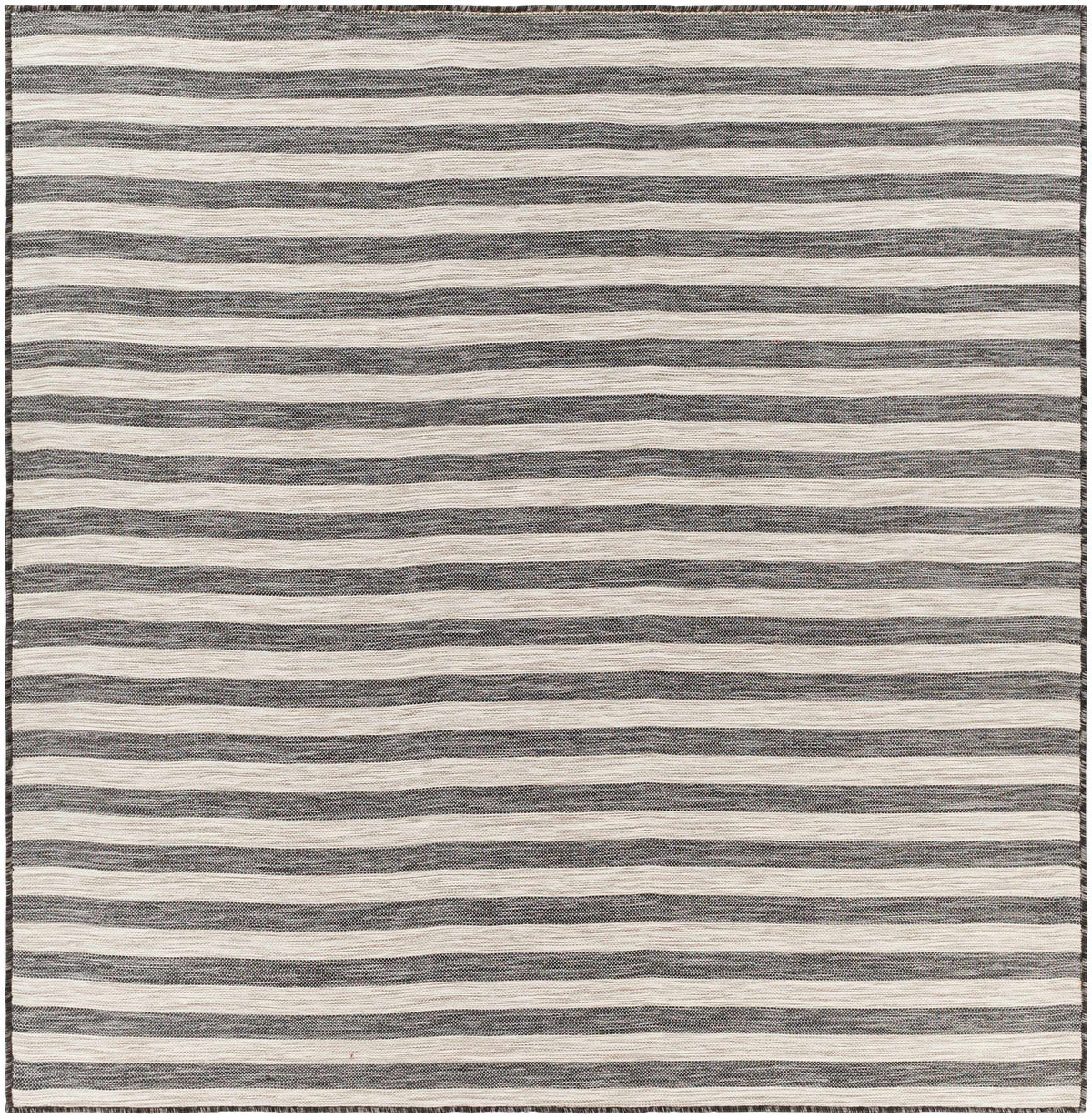 Bongaree Black&Gray Striped Flatweave Outdoor Carpet - Clearance