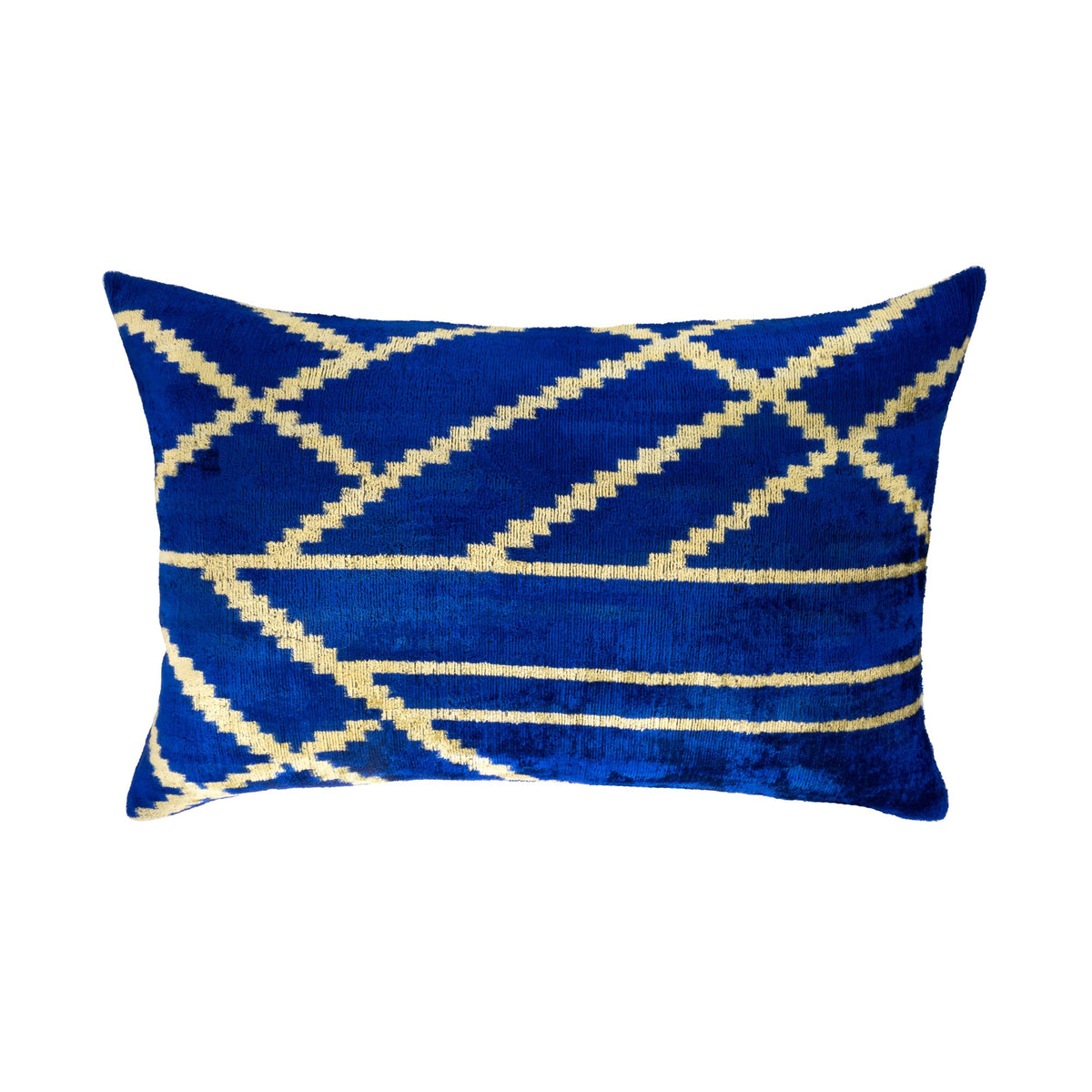 Coastal Silk Velvet Ikat Pillow Cover, 16 x 24