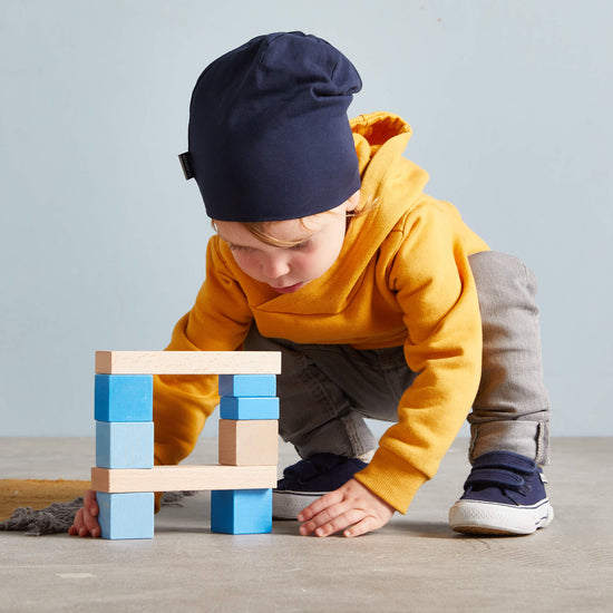 Colored Wooden Building Blocks - 46 Piece Set