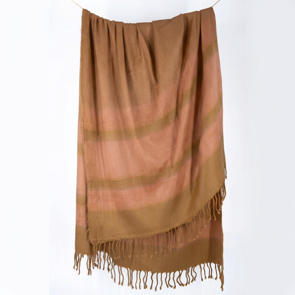Handwoven Alpaca Throw Blanket | Copper & Coral | Kallpa Collection