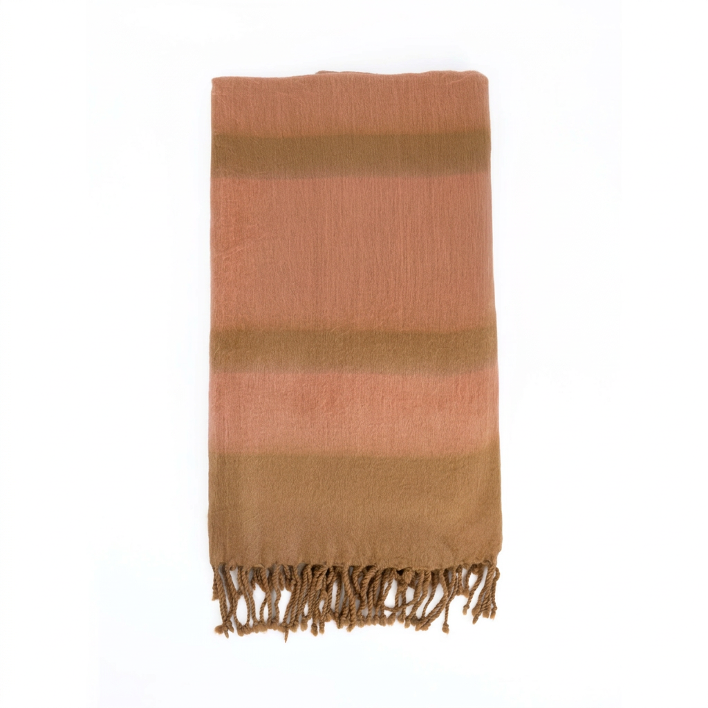 Handwoven Alpaca Throw Blanket | Copper & Coral | Kallpa Collection