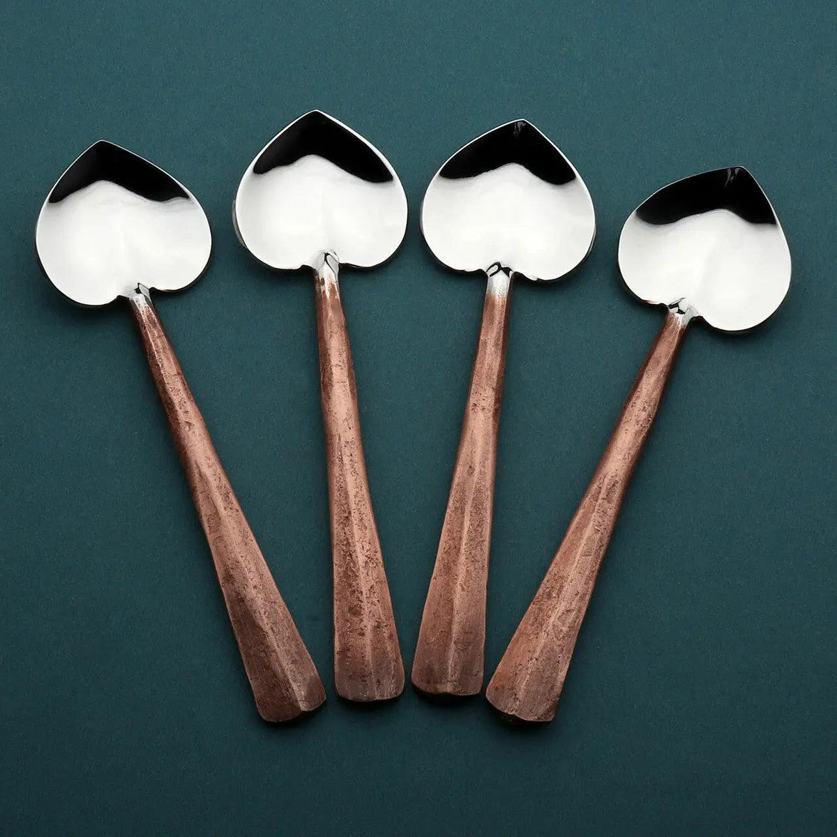Copper Ridge Heart Coffee/Dessert Table Spoon 4 Pc. Set