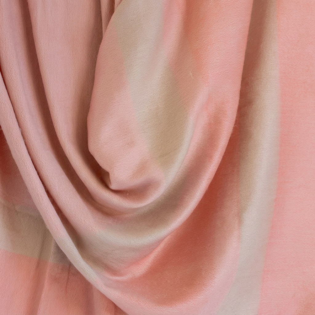 Handwoven Alpaca Throw Blanket | Faded Coral & Eyelash Trim | Kallpa Collection