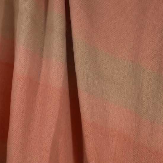 Handwoven Alpaca Throw Blanket | Faded Coral & Braided Fringe | Kallpa Collection