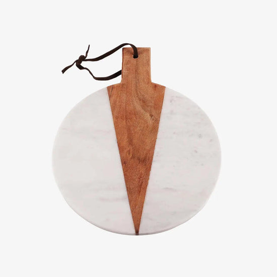 Cupid Marble Wood Round Platter