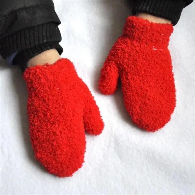 Cute Baby Colorful Thick Warm Gloves For Kids Classic Full Finger Mittens Soft Comfortable Winter Gloves For Children