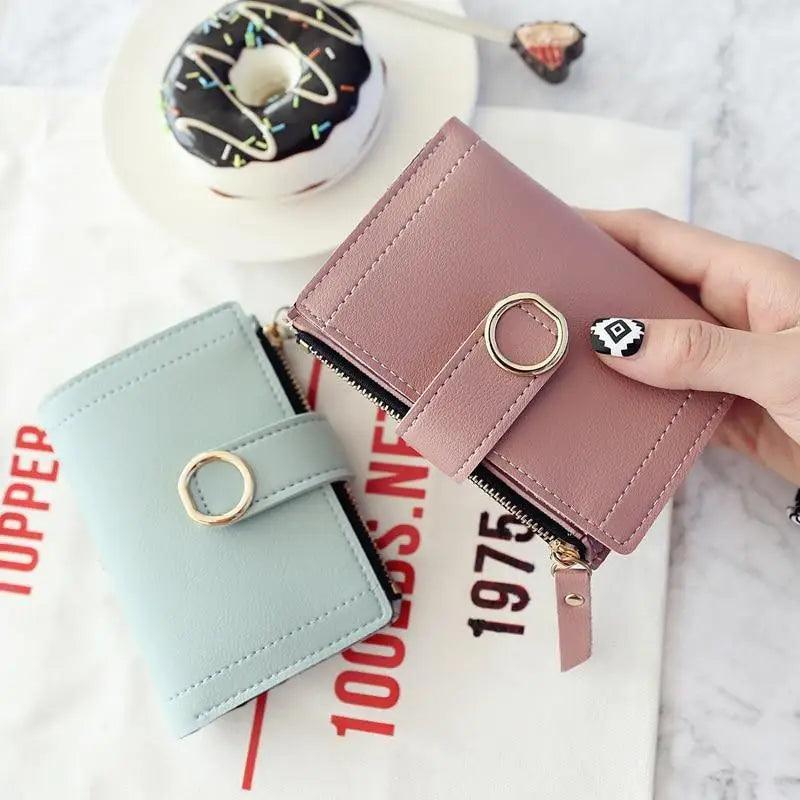 Cute Small Leather Purse For Women And Ladies Fashionable Card Bag Clutch Purse Money Clip Wallet For Females