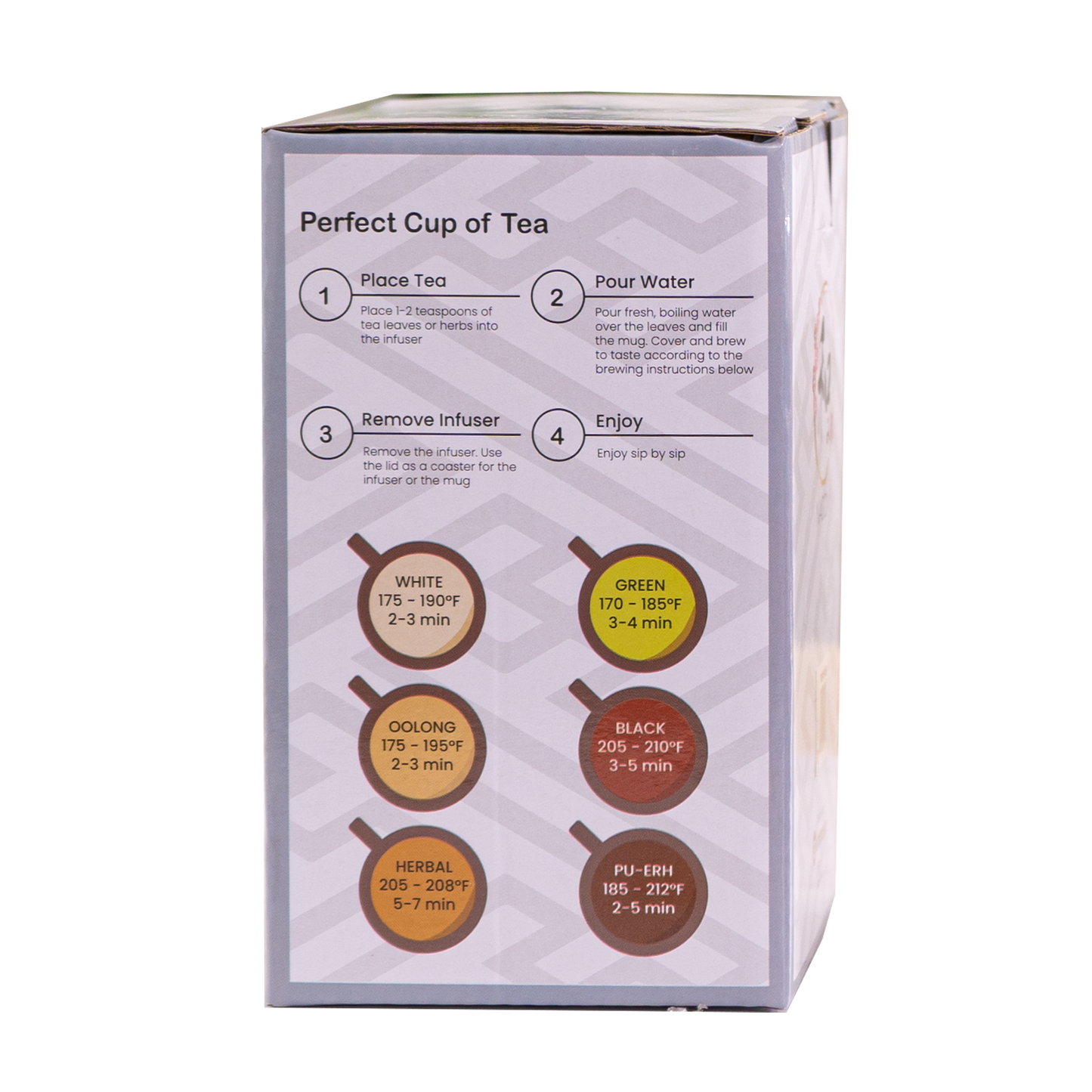 Bamboo Design 15oz Tea Mugs with Lid and Infuser