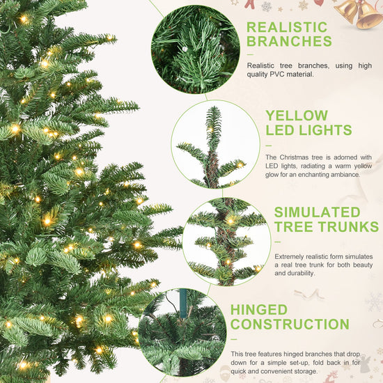 8ft Pre-Lit Christmas Tree with 500 Warm LED Lights
