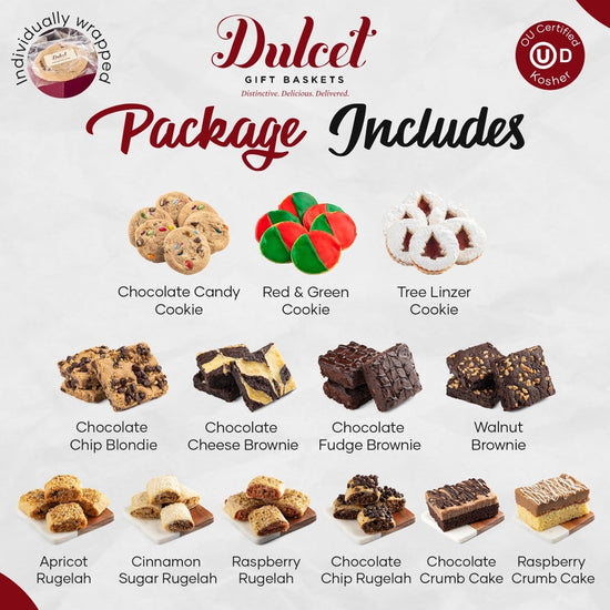 Merry Christmas Bakery Sampler Gift Box, bakery treat gift for sharing, thank-you gifts and special occasions