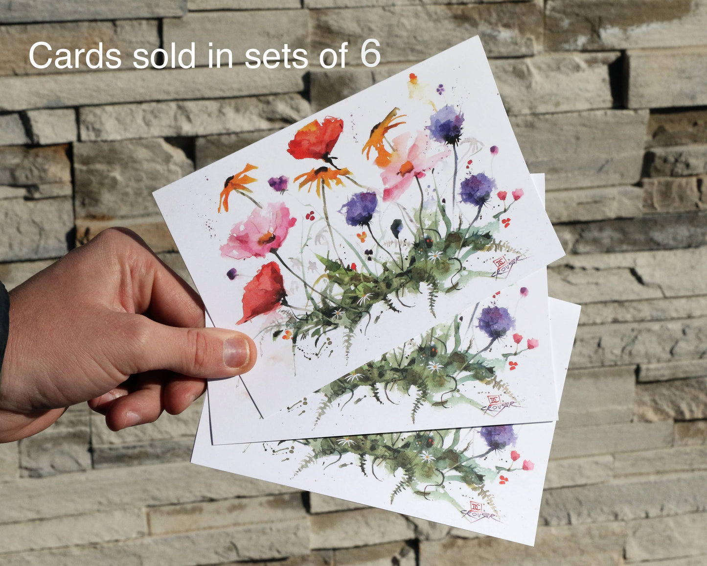5 x 7" Greeting Card  'BEAR & BUTTERFLY'