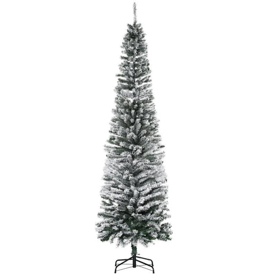 Flocked Christmas Tree with Faux Snow and Dense Branches