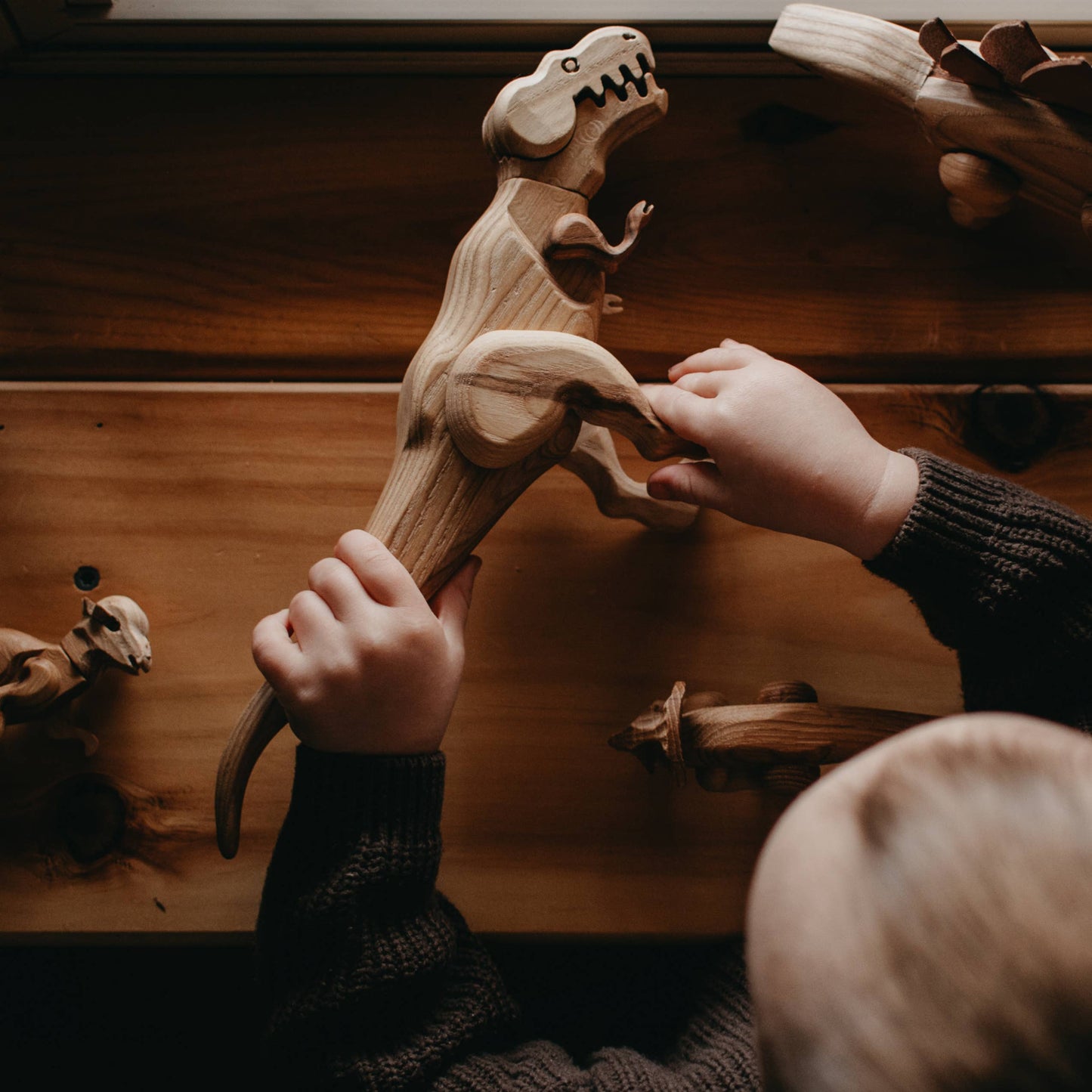 Wooden Tyrannosaurus Dinosaur with Magnetic Joints