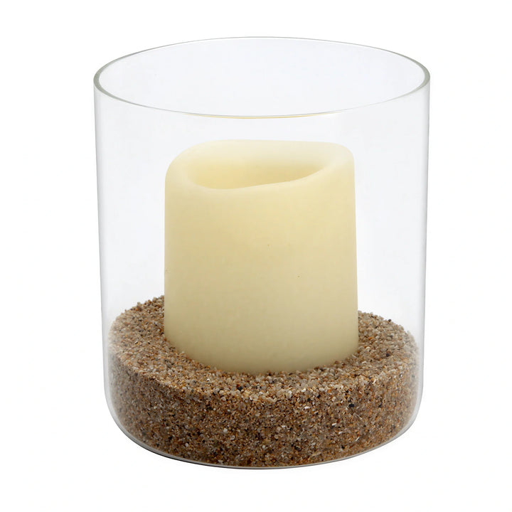 Sterno 80574 Liquid Wax Candle Holder Set with Glass Hurricane and Plastic Lamp Cover/Base, 5–7"
