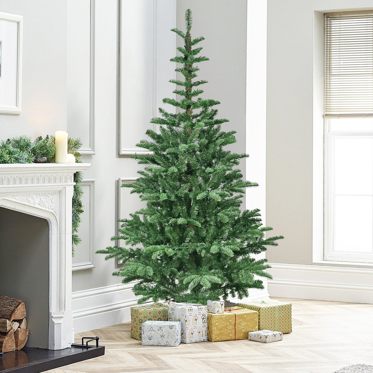 8ft Pre-Lit Christmas Tree with 500 Warm LED Lights