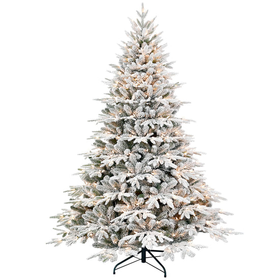 6ft Pre-Lit Flocked Artificial Christmas Tree with 400 Warm White Lights