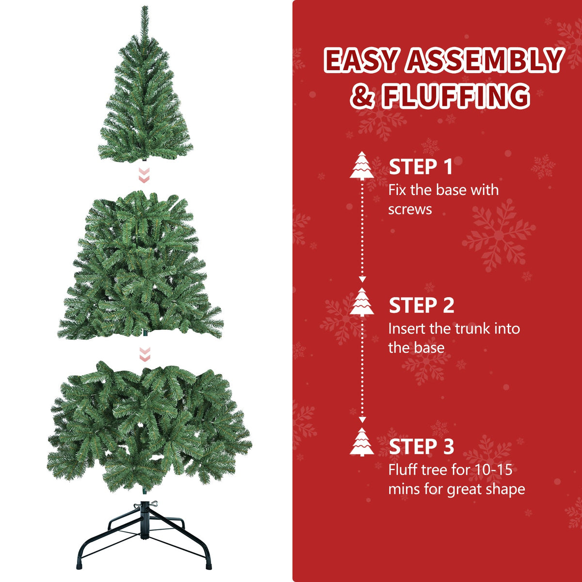 8FT Artificial Christmas Tree with 1136 PVC Tips