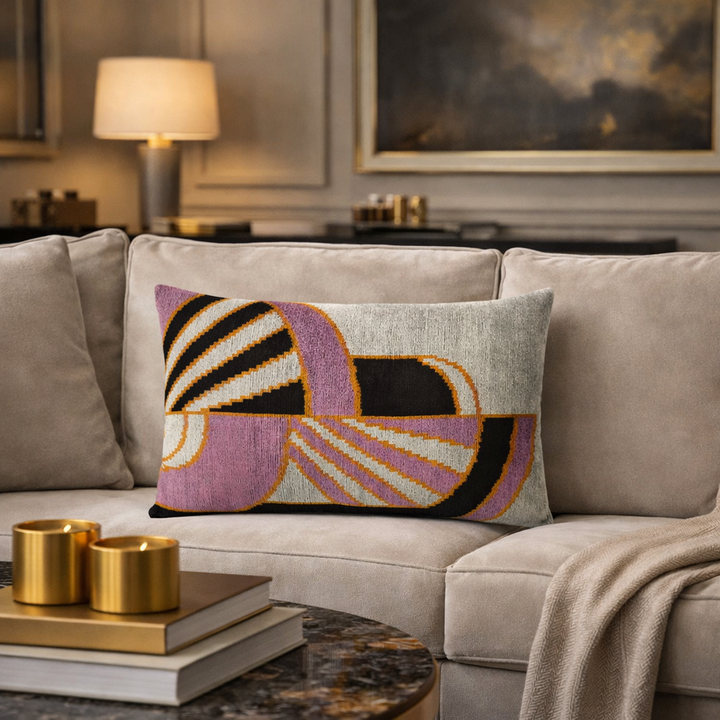 Deco Silk Velvet Ikat Throw Pillow Cover 16 X 24, designer-style velvet home decor