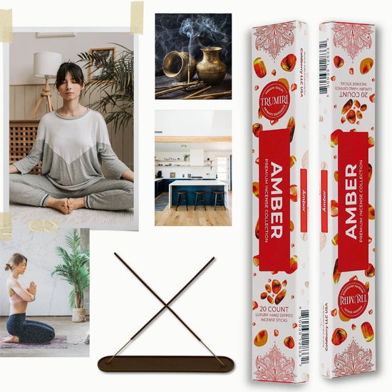 Amber Incense Sticks- 40 Count (Pack of 2)