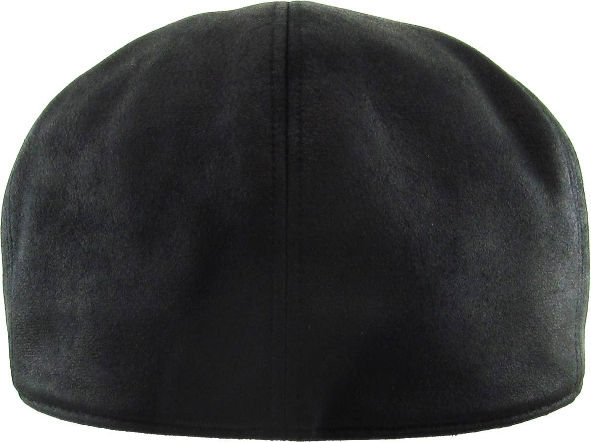 Faux Leather Ascot Ivy Newsboy Hat