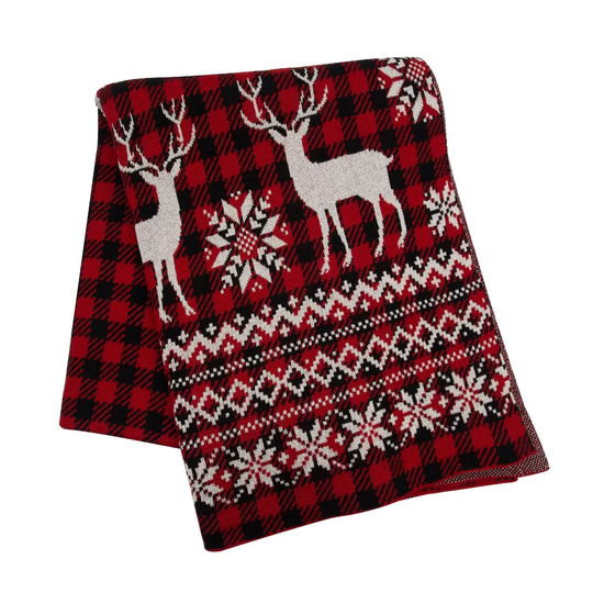 Tartan Plaid Deer Throw