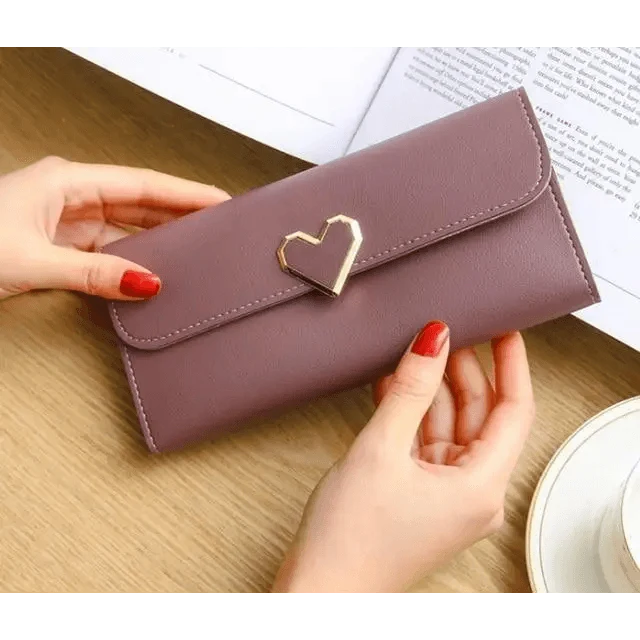 Durable Purses Luxury Love Heart Wallets For Ladies And Girls Smart Money Pocket, Card Holder Female Wallets And Phone Clutch Bag