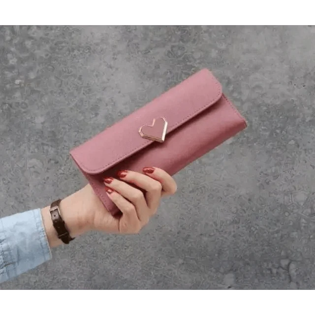 Durable Purses Luxury Love Heart Wallets For Ladies And Girls Smart Money Pocket, Card Holder Female Wallets And Phone Clutch Bag
