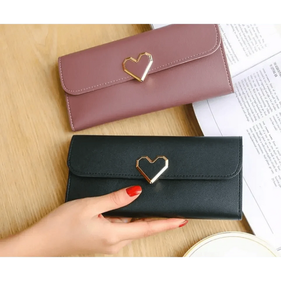 Durable Purses Luxury Love Heart Wallets For Ladies And Girls Smart Money Pocket, Card Holder Female Wallets And Phone Clutch Bag