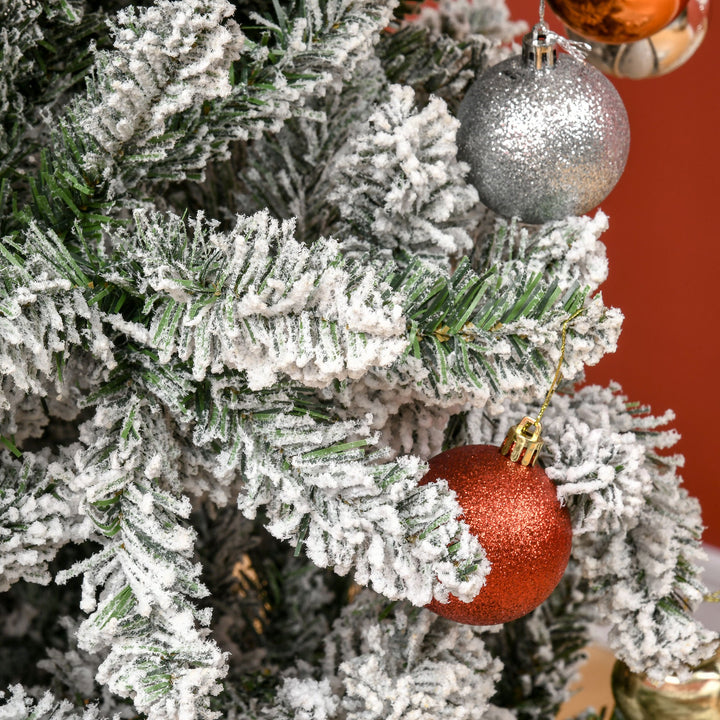 HOMCOM 9ft Unlit Snow-Flocked Slim Pine Artificial Christmas Tree, Christmas tree for living room, entryway or seasonal display