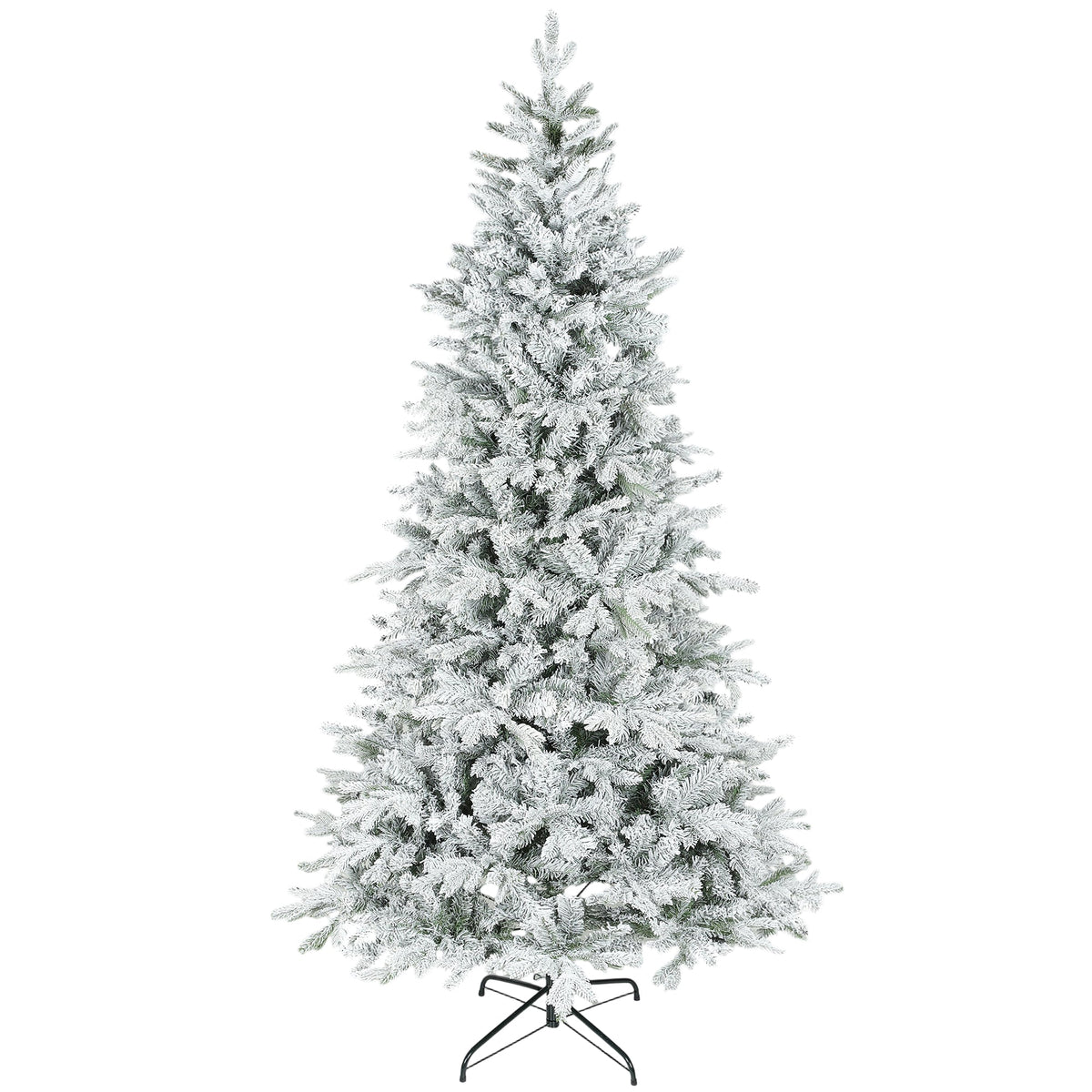 HOMCOM 7.5 ft Artificial Frosted Christmas Tree