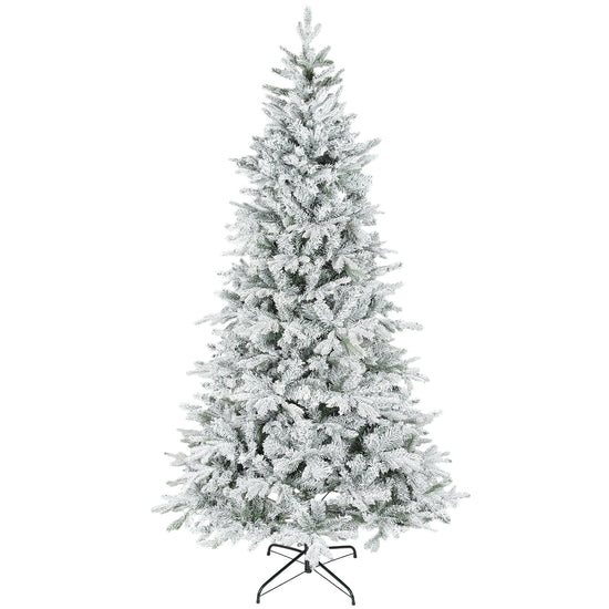 HOMCOM 7.5 ft Artificial Frosted Christmas Tree