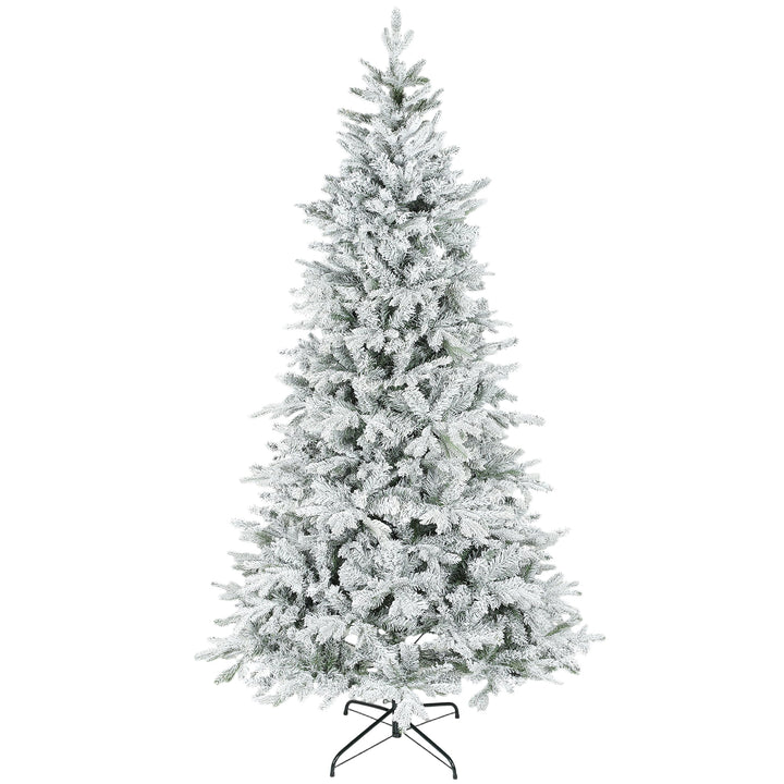 HOMCOM 7.5 ft Artificial Frosted Christmas Tree, artificial Christmas tree for festive holiday home decor from Cedar & Spice Gifts