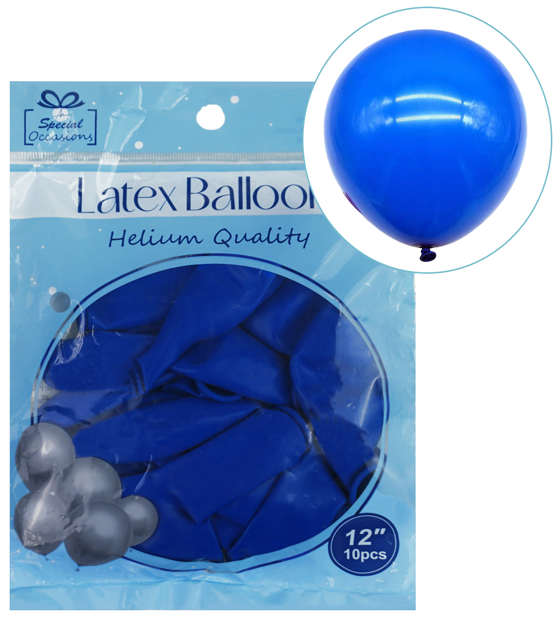 Royal Blue Latex Party Balloon, 12in, 10ct