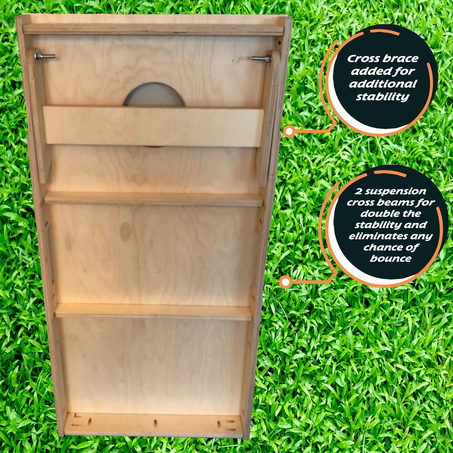 Brown and Blue Striped Cornhole Boards