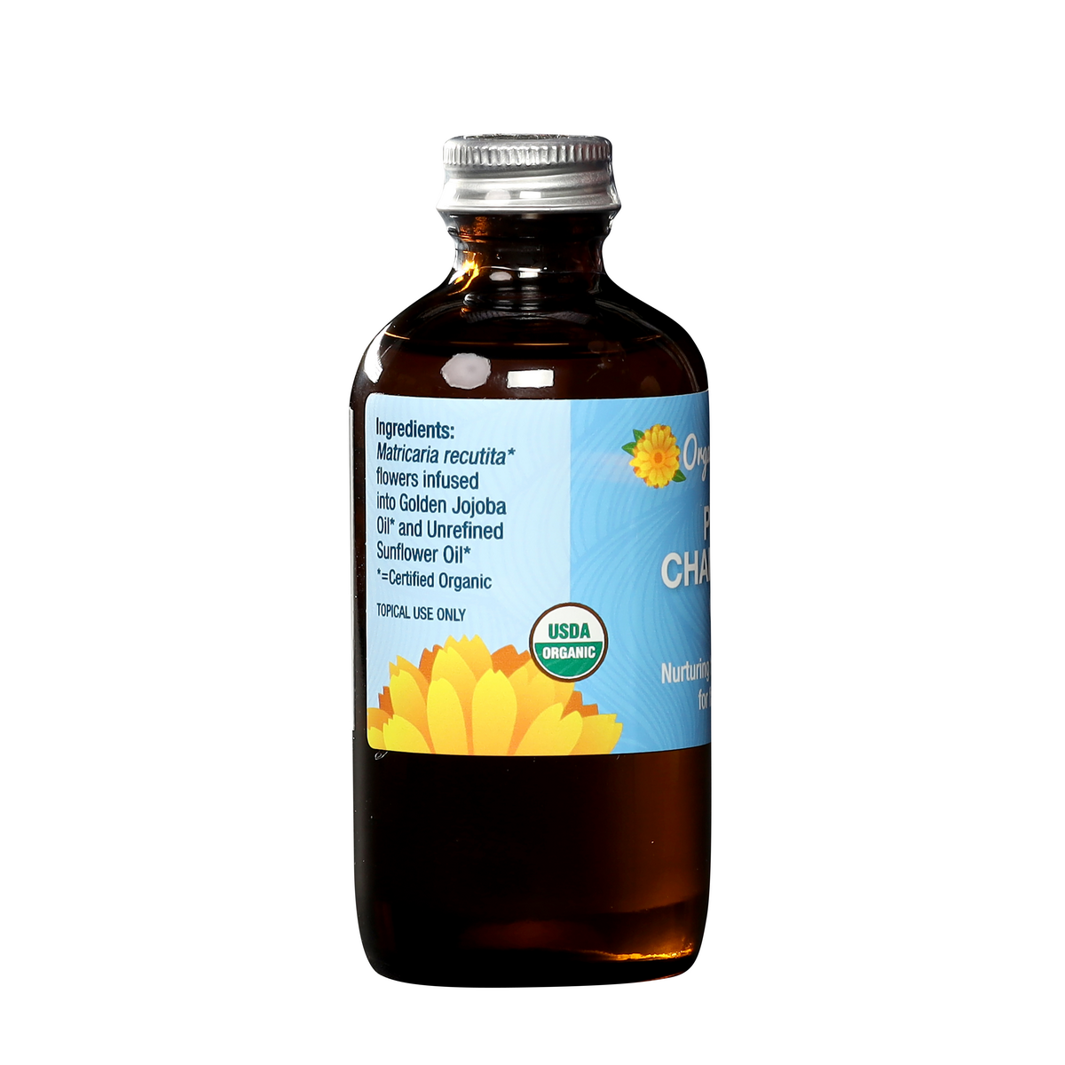 Pure Chamomile Infused Oil – Certified Organic Herbal Oil for Sensitive Skin, Eczema & More